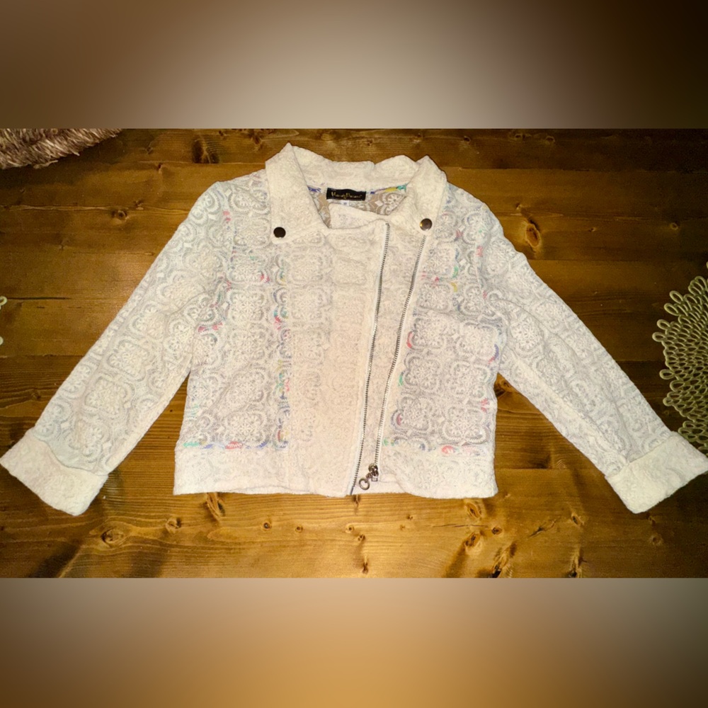 Hannah Banana Girls Lace Moto Jacket – Size 10